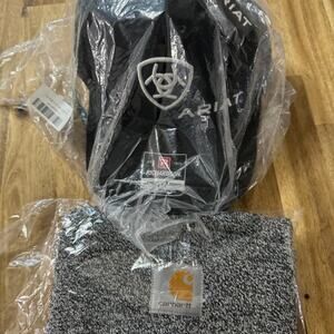 NWT Ariat Shield Richardson 112 Snapback Cap AND Carhartt Beanie - Bundle